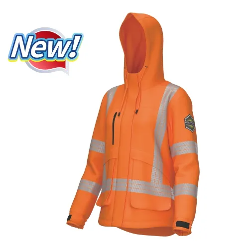 HI-VIS  Women's Lined  Rain Jacket